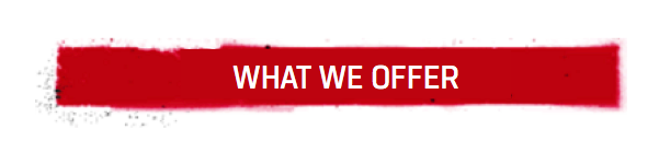 A red banner with the words " what we off " written in it.