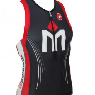 A close up of the front of a women 's triathlon top