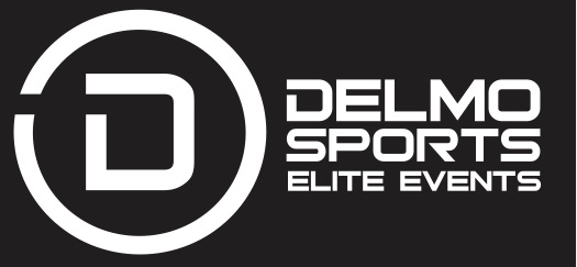 A black and white logo for delray sports elite events.