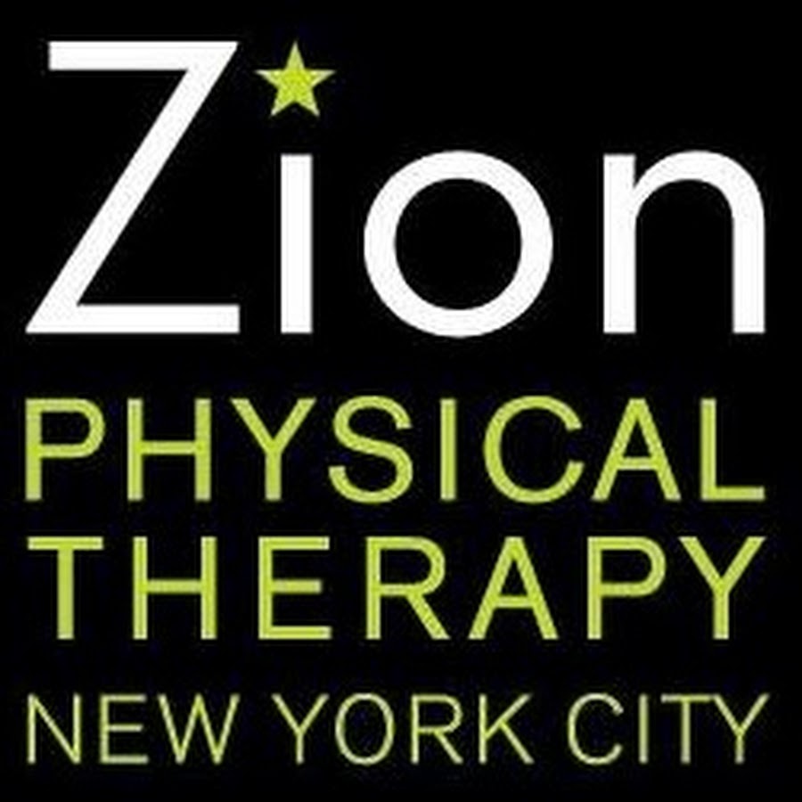 A black and white logo for zion physical therapy.