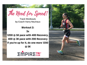 Runner with workout instructions beside them.