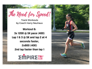 Runner with workout instructions on image.