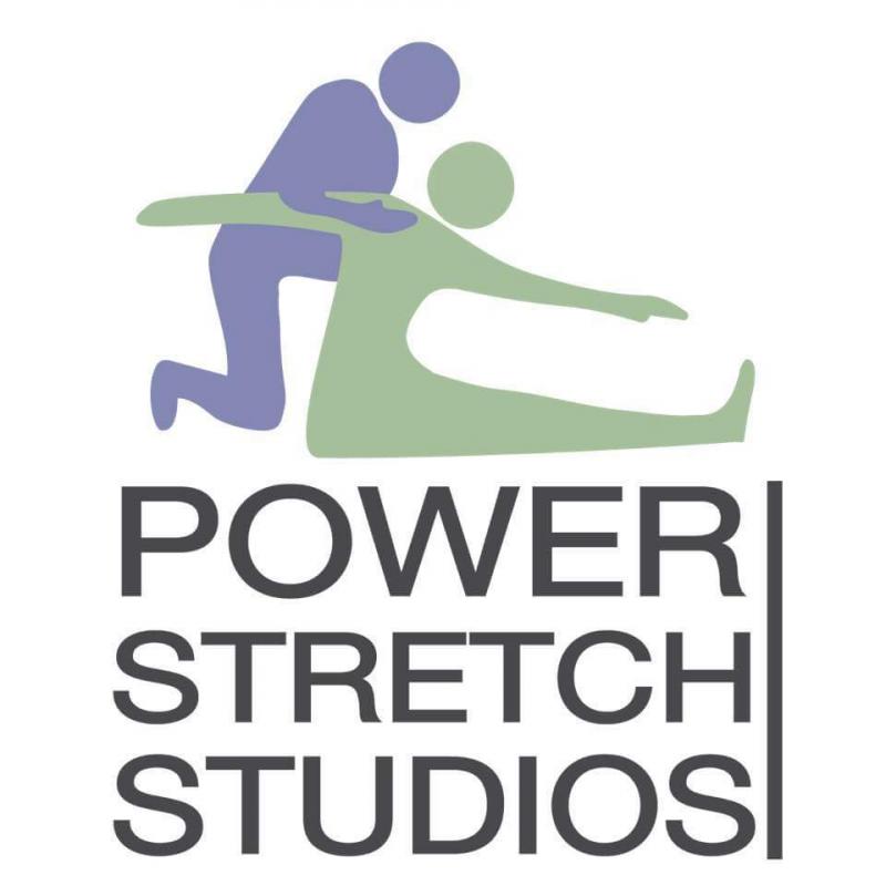A logo of power stretch studios