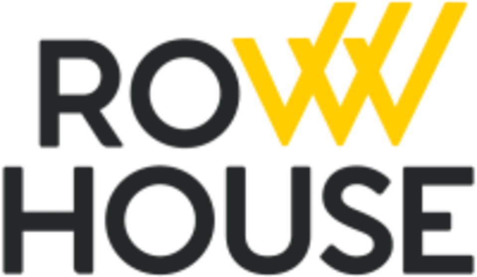A black and yellow logo for row house