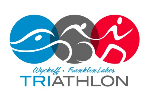 A logo for the wyckoff-franklin lakes triathlon.