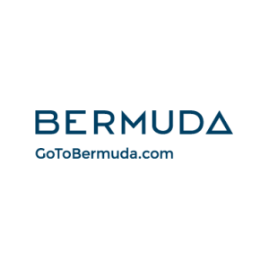 A black background with the word bermuda written in blue.