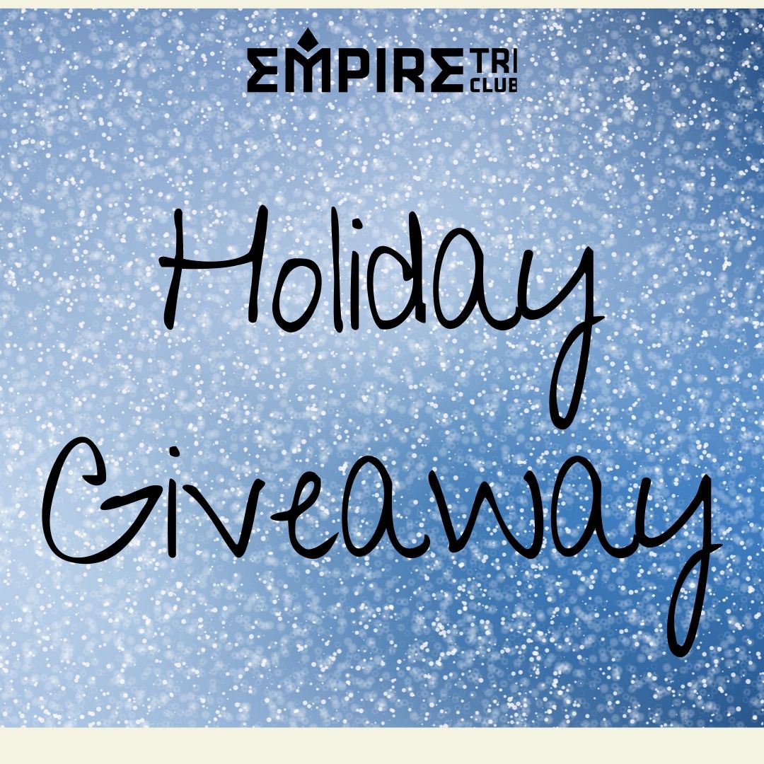 A blue background with the words holiday giveaway written in black.